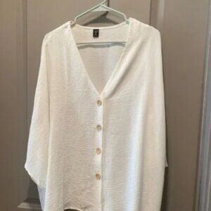 White Button-Up Crop Top